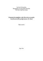 Diplomdarbs 'Lingvokulturoloģiskā eseja literatūras stundās mazākumtautību programmas 11.klas', 1.