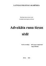 Referāts 'Advokāta runa tiesas sēdē', 1.