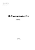 Referāts 'Skolēnu valodas kultūra', 1.