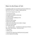 Konspekts 'Rules for the Game of Life', 1.