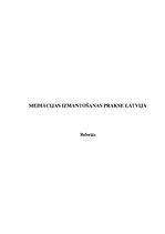 Referāts 'Mediācijas izmantošanas prakse Latvijā', 1.