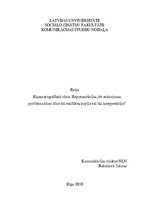 Eseja 'Kinematogrāfiskā zīme. Reprezentācijas jeb atainojuma problēma kino: kino kā rea', 1.