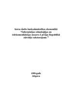 Referāts 'Informācijas tehnoloģijas un telekomunikācijas nozares Latvijas Republikā stāvok', 1.