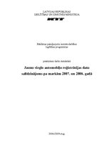 Konspekts 'Jaunu vieglo automobiļu reģistrācijas datu salīdzinājums pa markām 2007. un 2008', 1.