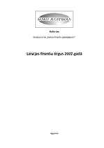 Referāts 'Latvijas finanšu tirgus 2007.gadā', 1.