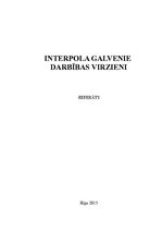 Referāts 'Interpola galvenie darbības virzieni', 1.