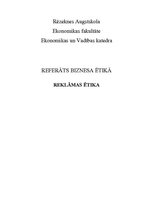 Eseja 'Reklāmas ētika', 1.