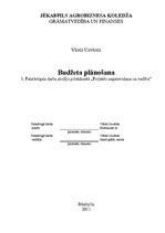 Paraugs 'Projekta budžeta plānošana', 1.