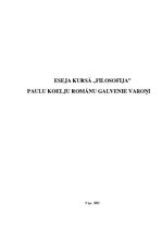 Eseja 'P.Koelju romānu galvenie varoņi', 1.