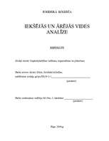 Referāts 'Uzņēmuma iekšējās un ārējās vides analīze', 1.