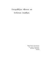 Referāts 'Fotogrāfijas vēsture un šodienas iespējas', 1.