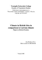 Referāts 'Climate in British Isles in Comparison to Latvian Climate', 1.