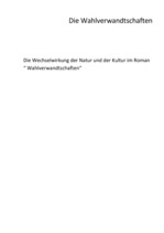Eseja 'Die Wechselwirkung der Natur und der Kultur im Roman "Wahlverwandtschaften"', 1.