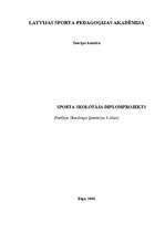 Prakses atskaite 'Sporta skolotāja diplomprojekts', 1.