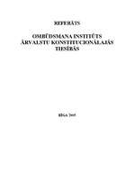 Referāts 'Ombūdsmena institūts ārvalstu konstitucionālajās tiesībās', 1.