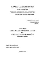 Referāts 'Visna-maedi sindroms aitām un kazu artrīts-encefalīts Madonas rajonā', 1.