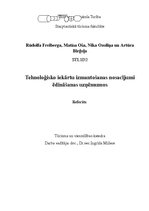 Prakses atskaite 'Tehnoloģisko iekārtu izmantošanas nosacījumi ēdināšanas uzņēmumos', 1.
