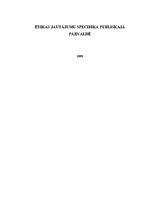 Referāts 'Ētikas jautājumu specifika publiskajā pārvaldē', 1.