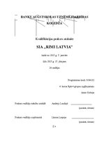 Prakses atskaite 'Prakses atskaite SIA "Rimi Latvia"', 1.