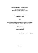Konspekts 'Ekonomikas priekšmets. Mikro un makroekonomika. Resursu ierobežotība. Alternatīv', 1.