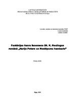 Referāts 'Fantāzijas žanra fenomens Dž.K.Roulingas romānā "Harijs Poters un Noslēpumu kamb', 1.
