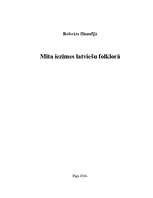 Referāts 'Mīta iezīmes latviešu folklorā', 1.