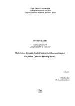 Referāts 'Motivācijas sistēmas efektivitātes novērtēšana uzņēmumā "Baltic Cosmetic Holding', 1.