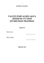 Referāts 'Valsts pārvaldes akta jēdziens un tam izvirzāmās prasības', 2.