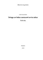 Referāts 'Sniega un ledus sanesumi, to sekas', 1.