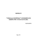 Referāts 'Versaļas sistēmas izveidošanās Eiropā pēc Pirmā pasaules kara', 1.