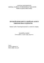 Diplomdarbs 'Ienākošo dokumentu iekšējais audits tirdzniecības uzņēmumā', 1.