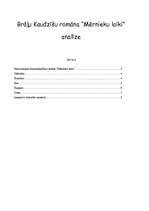 Referāts 'Brāļu Kaudzīšu romāna “Mērnieku laiki” analīze', 1.