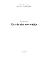 Referāts 'Darbinieku motivācija', 1.