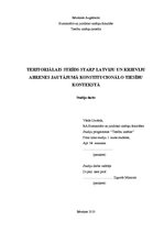 Referāts 'Teritoriālais strīds starp Latviju un Krieviju Abrenes jautājumā konstitucionālo', 1.