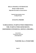 Konspekts 'Globalizācija. Starptautiskā mārketinga vide', 1.
