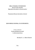 Konspekts 'Ekonomiskā politika, tās instrumenti', 1.