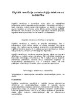 Eseja 'Digitālā revolūcija un tehnoloģiju ietekme uz sabiedrību', 1.