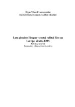 Referāts 'Lata piesaiste Eiropas vienotai valūtai eiro un Latvijas virzība EMS', 1.