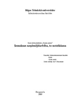 Referāts 'Izmaksas uzņēmējdarbībā, to noteikšana', 1.