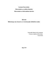 Referāts 'Mārketinga mix elementi un to savstarpējās atbilstības analīze', 1.