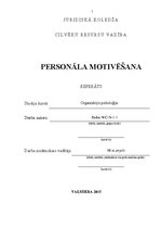 Referāts 'Personāla motivēšana', 1.