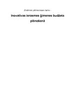 Referāts 'Inovatīvas ierosmes ģimenes budžeta plānošanā', 1.