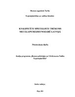 Referāts 'Kvalificētu specialistu trūkums metālapstrādes nozarē Latvijā', 1.
