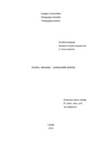 Konspekts 'Kultūra, stereotipi – profesionālā darbība', 1.