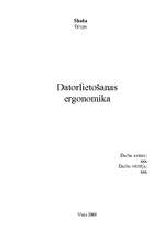 Referāts 'Datorlietošanas ergonomika', 1.