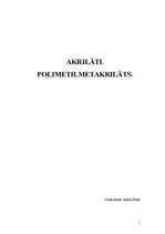 Referāts 'Akrilāti. Polimetilmetakrilāts', 1.