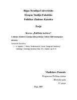 Eseja 'Kultūras izmaiņu interpretācija Culture Shift koncepcijas ietvaros', 1.