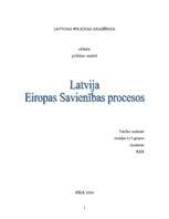 Referāts 'Latvija Eiropas Savienības procesos', 1.