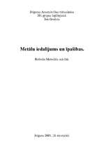 Referāts 'Metālu īpašības un iedalījums', 1.