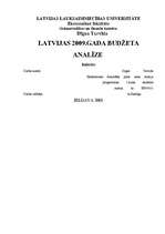 Referāts 'Latvijas 2009.gada budžeta analīze', 1.